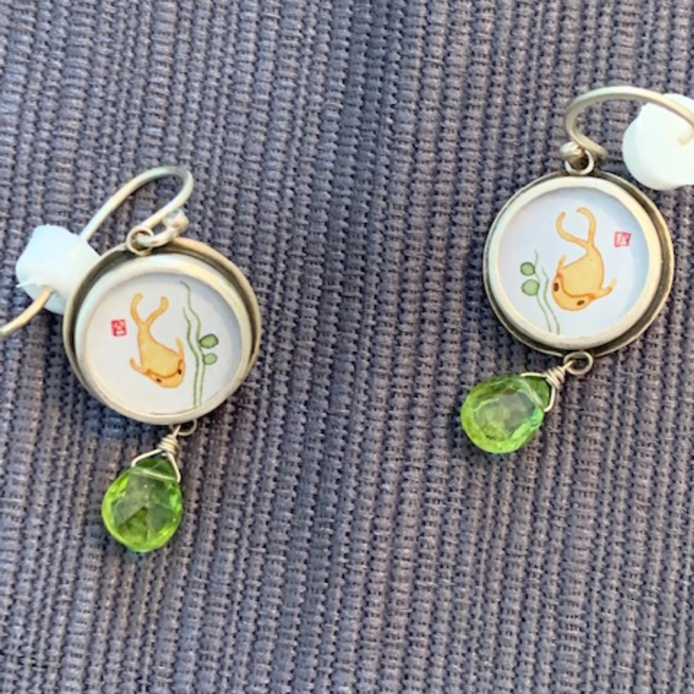 Ananda Khalsa Koi earrings with Peridot
